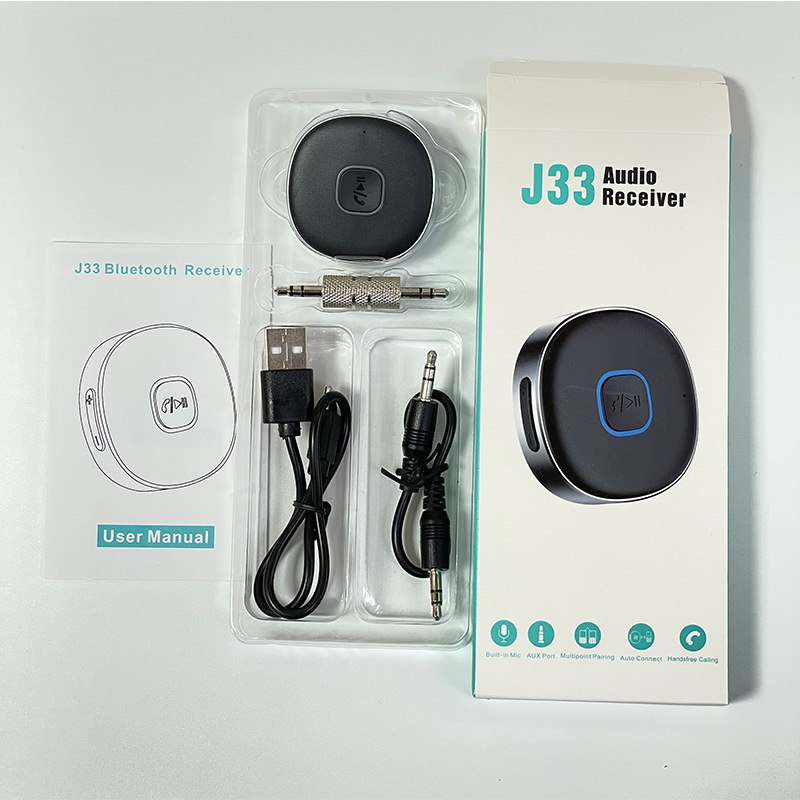 J33 Bluetooth receiver car audio amplifier headset aux dedicated wireless Bluetooth audio converter adapter