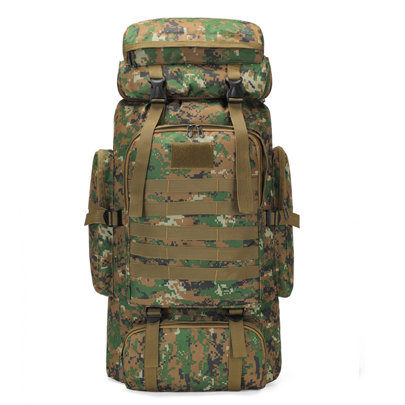 80L Oxford cloth outdoor backpack camouflage hiking tactical backpack mountaineering bag men's camping travel backpack