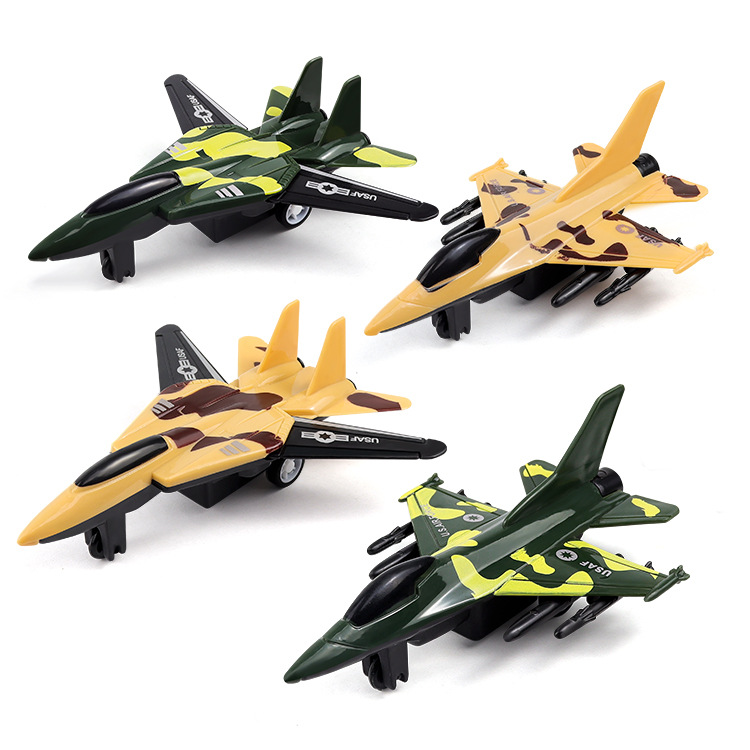 Simulation of four children's military camouflage big fighter aircraft toy model gift stalls selling