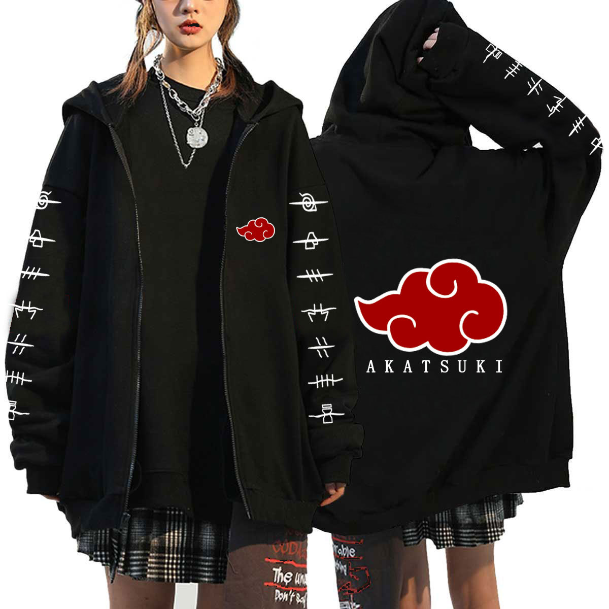 2021 Naruto Printed Zipper Sweater Men's and Women's Casual Hoodie Organization Top Jacket