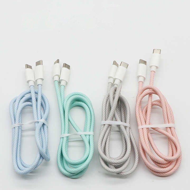 New applicable to Apple 15 data cable C- C fast charging woven mobile phone super charging cable source factory wholesale