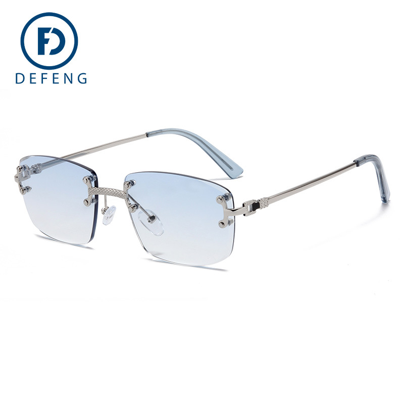 Frameless sunglasses progressive two-tone trimming sunglasses square European and American cross-border fashion good quality C1745
