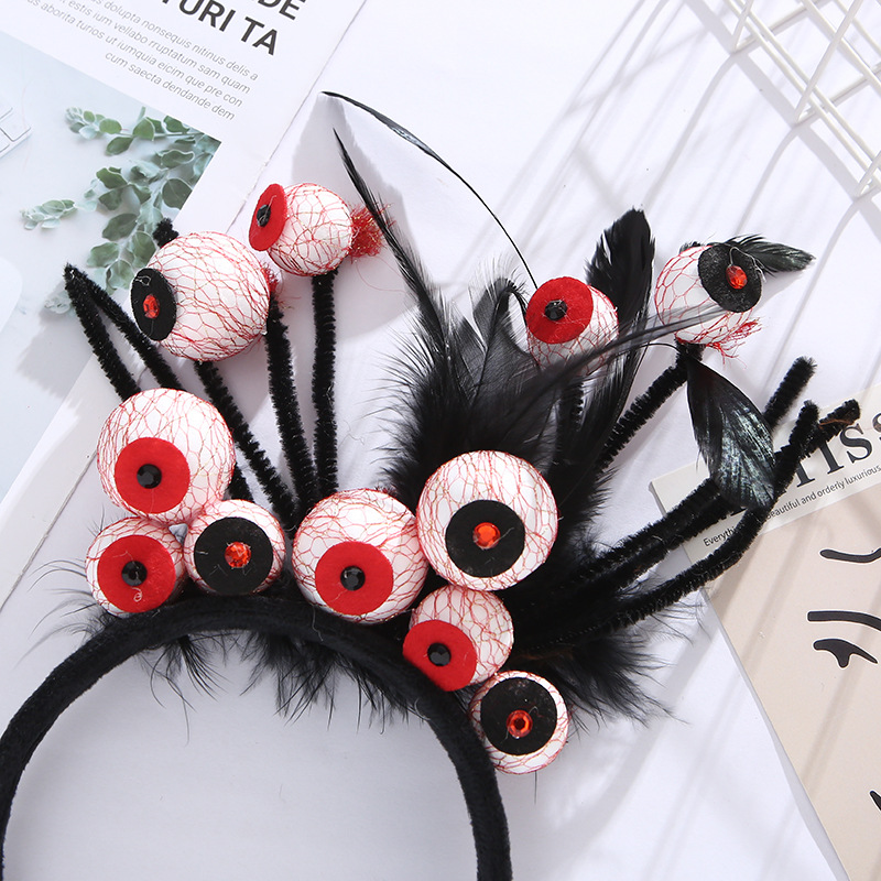 Amazon Halloween eyeballs headband ghost festival decoration decoration props funny horror red bloodshot eyeballs decorations