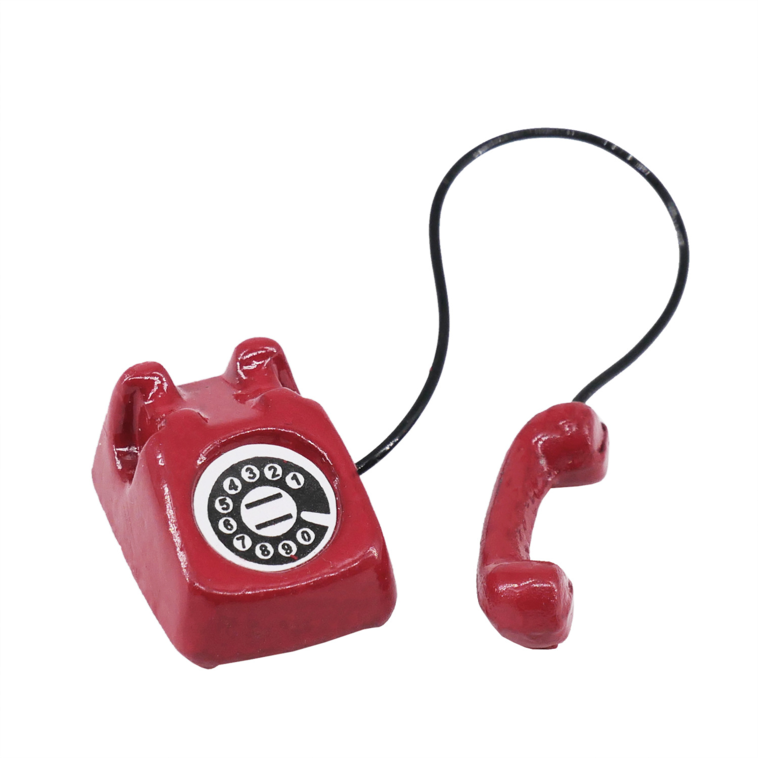 1:12 doll house doll house model mini retro small phone red and black two-color