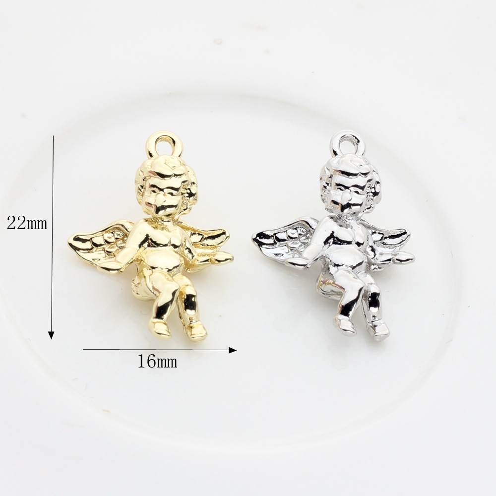 Korean version of three-dimensional alloy Angel small pendant shape pendant accessories diy jewelry earrings accessories material wholesale