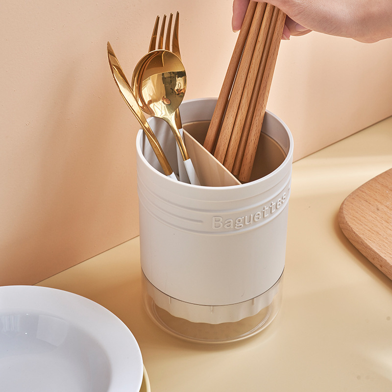 Round chopsticks holder household chopsticks bucket rack tableware storage box storage rack kitchen draining compartment chopsticks cage