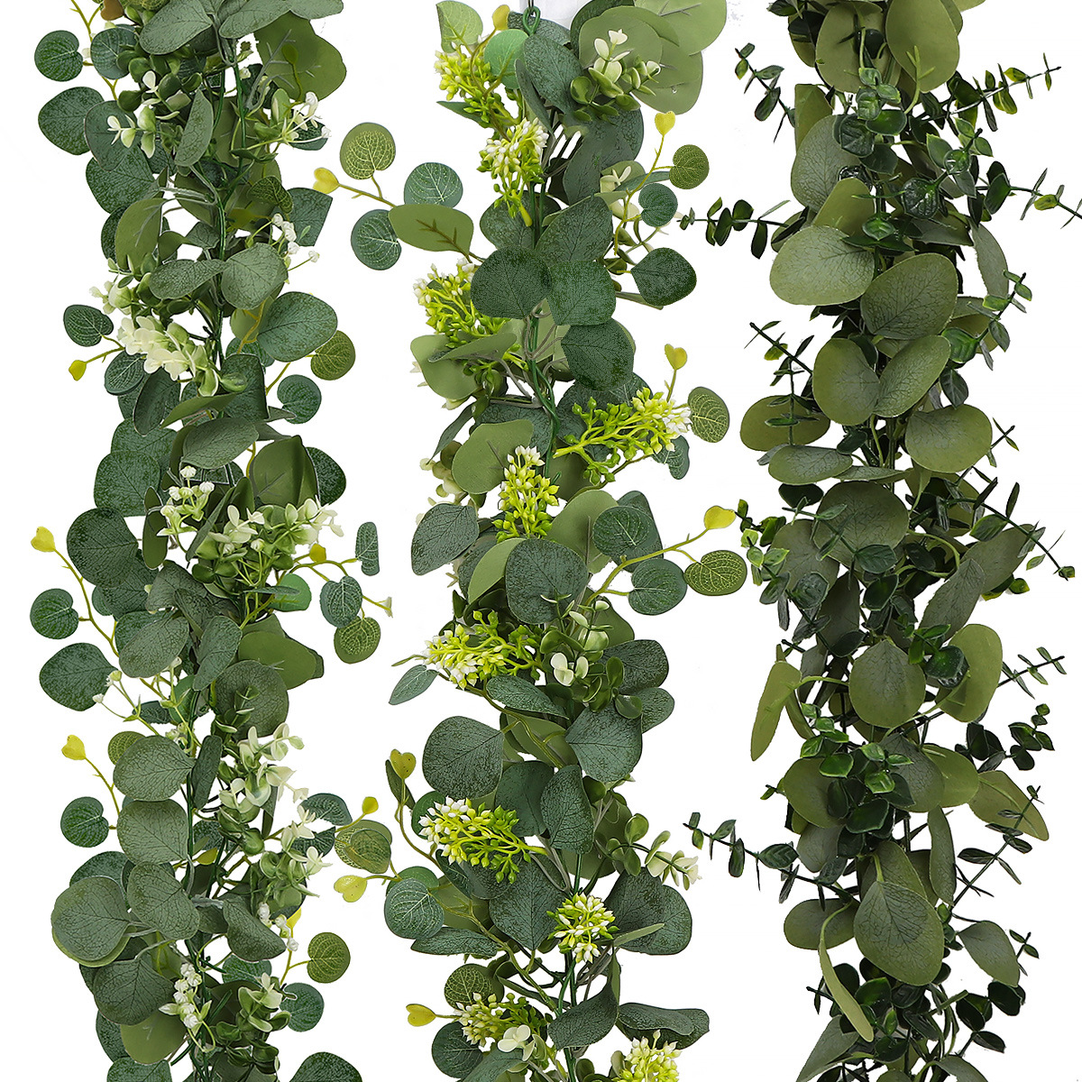 Artificial artificial green plant eucalyptus rattan cross-border home decoration artificial rattan eucalyptus leaves Vine green plant