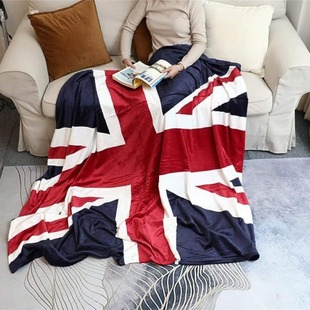British Flag Flannel Blanket Cross-Border Hot Selling Custom-Made Blanket Nap Thickeneded Blanket Custom-Made Small Batch