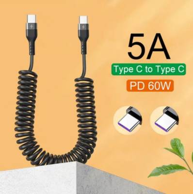 5A spring data cable telescopic charging cable for Apple Android Huawei type-c extension car Portable