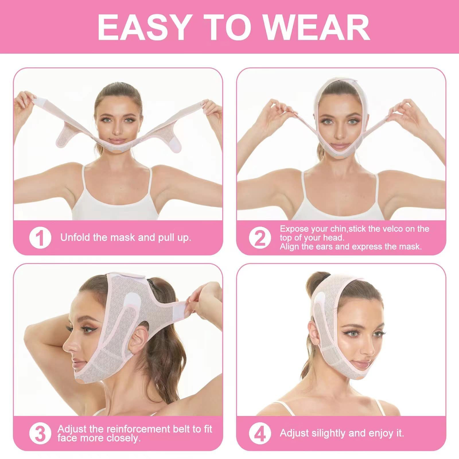 V-Shaped Mask Anti-Wrinkle Mask Reusable Double Chin Reducer Chin LIFT Mask Face Strap
