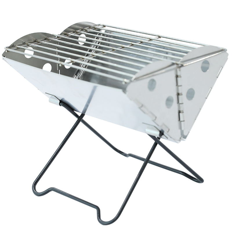 Outdoor camping hinge type X-type barbecue stove lightweight portable charcoal stove firewood stove foldable camping stove