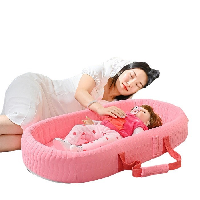 Portable Bed-in-Bed Baby Crib Movable Foldable Newborn Bed Basket Bed Bionic Bed Anti-pressure Artifact