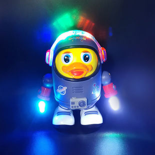 TikTok with Cartoon Electric Dancing Space Duck Swing Around Colorful Light Music Children's Educational Toys