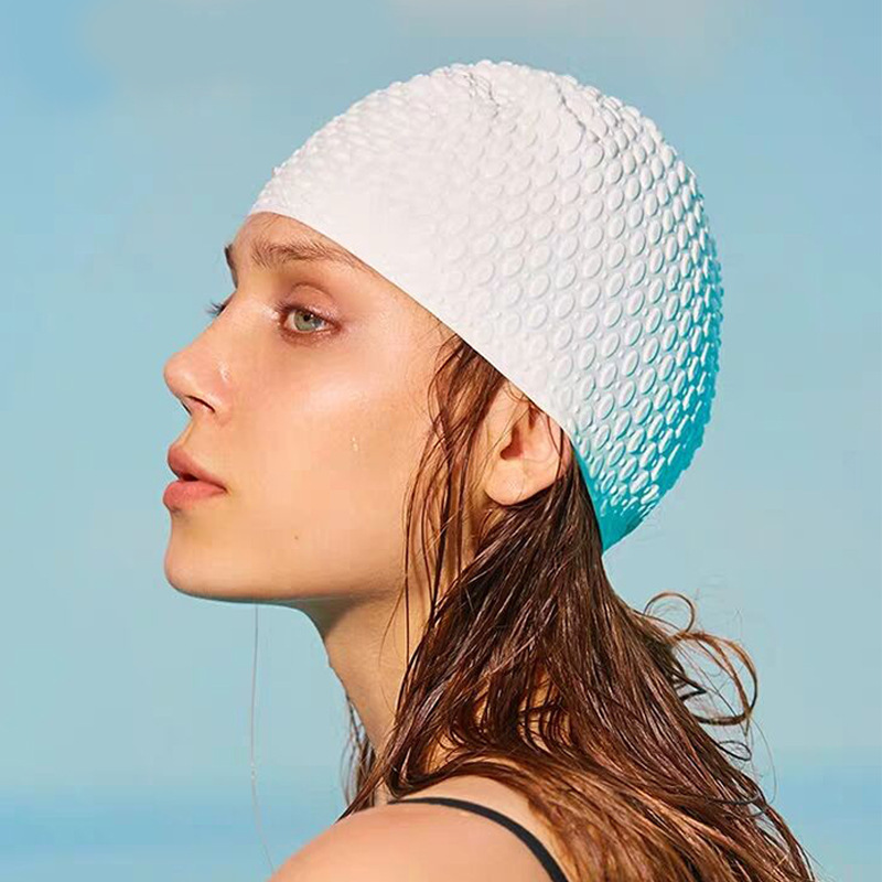 Silicone swimming cap adult water drop swimming cap ladies long hair swimming cap waterproof non-slip ear protection swimming cap wholesale manufacturers