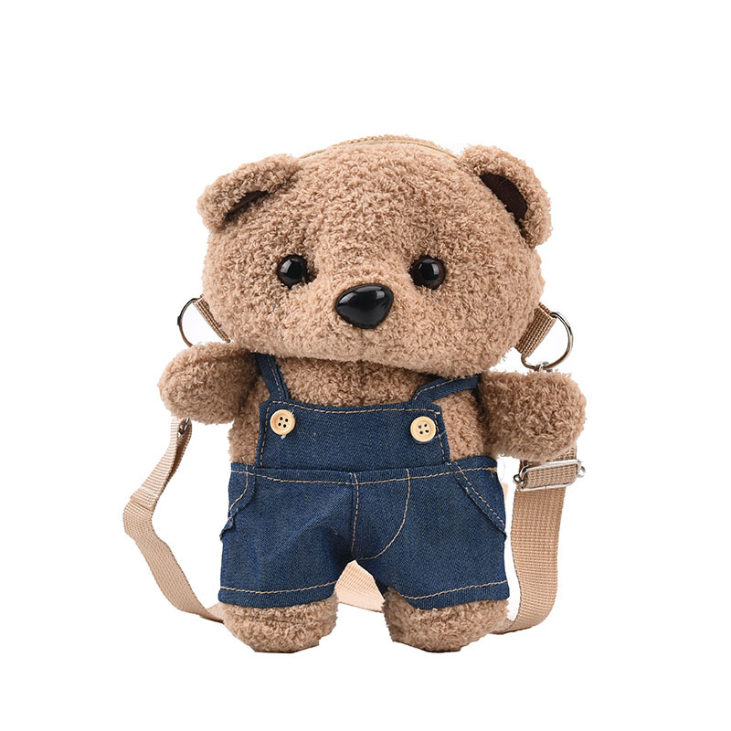 Cute Plush Small Bag Women's 2024 New Cartoon Bear Doll Bag Soft Girl All-match Ins Shoulder Crossbody Bag