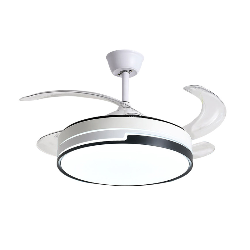 Invisible Simple Fan Light Nordic Living Room Dining Room Household Fan Light Cross-border Intelligent Remote Control Ceiling Fan Light
