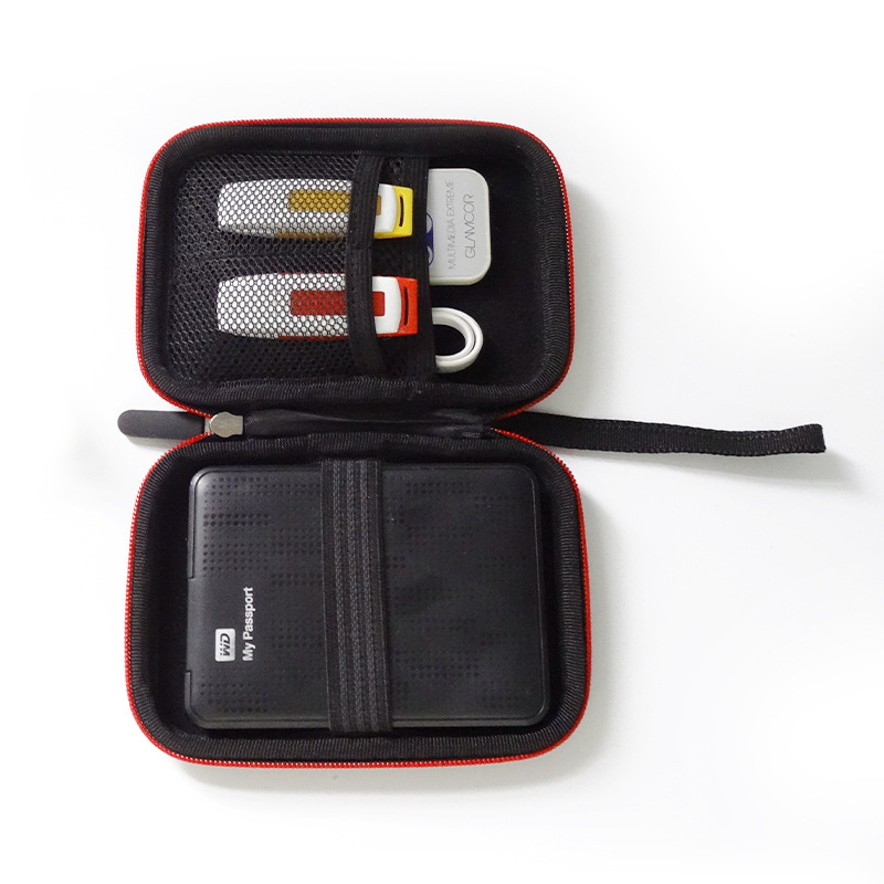Spot leather EVA2.5 inch mobile hard disk bag gold tax disk protection bag U shield U disk storage bag finishing bag
