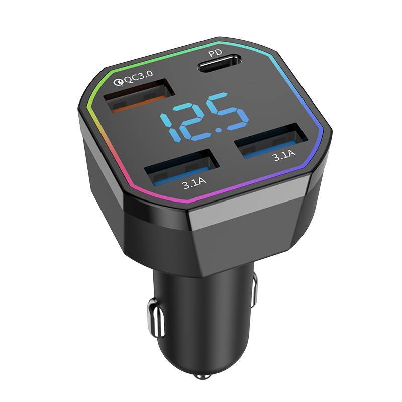 Multi-port new fast charging car charger QC3.0 PD 3.1ALED digital display fast charging charger