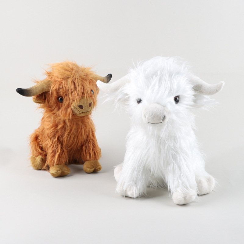 Cross-border internet celebrity Highland Cow Scottish Highland Cow plush toy cute simulation long-haired Cow doll