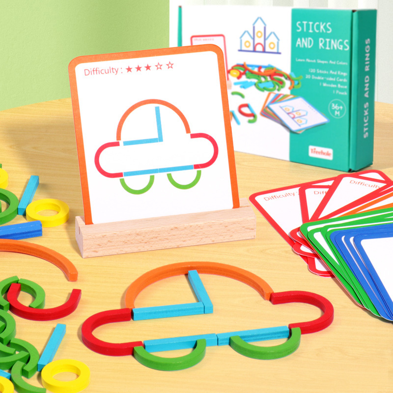 Children's Montessori Puzzle Creative Puzzle Baby Early Education Wooden Toys Children's Parent-Child Interaction Enlightenment Assembled Building Blocks
