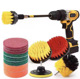Yellow; electric drill brush set of 14; plastic