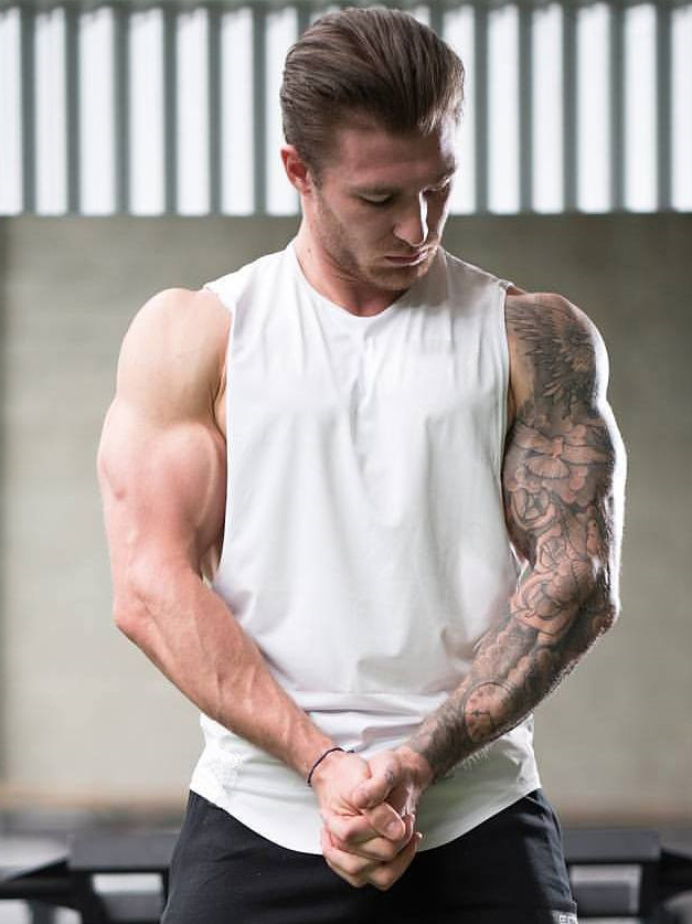 Muscle Fitness Male Brothers Summer Sports Leisure Running Exercise Light Plate logo Free Cotton Sleeveless Vest Cross Border