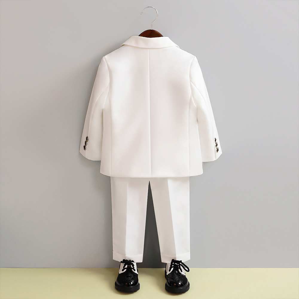 Children's Small Suit Autumn and Winter Wedding Flower Girl Performance Boys' British Performance Clothes Baby's Birthday One-Year-Old Dress