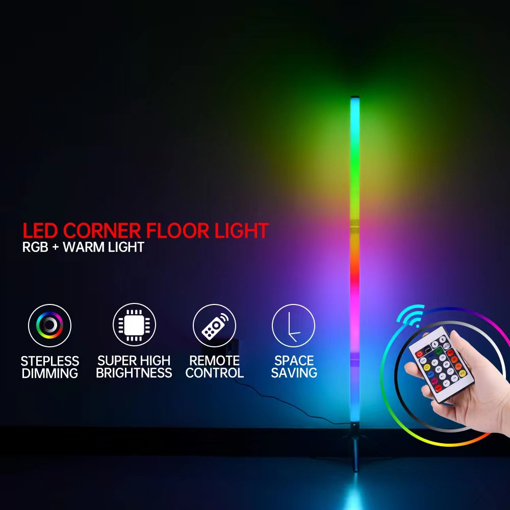 Cross-border graffiti wall corner atmosphere lamp APP remote control USB bedroom floor lamp splicing portable Rod RGB corner lamp