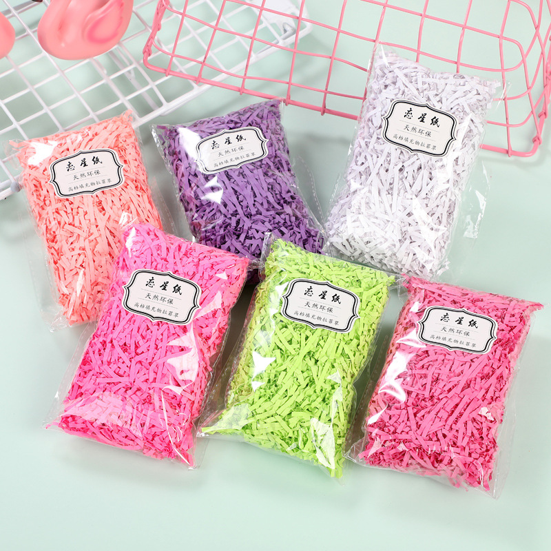 200g Ruffy Straw Paper Silk Packaging Gift Box Filler Shredded Paper Silk Wedding Decoration Accompanying Gift