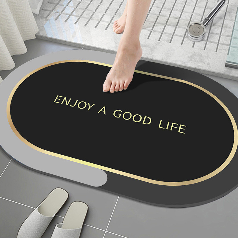 Soft Diatom Mud Absorbent Mat Non-Slip Quick-Drying Foot Mat Simple Toilet Bathroom Door Dirt-Resistant and Easy-to-take-care Floor Mat