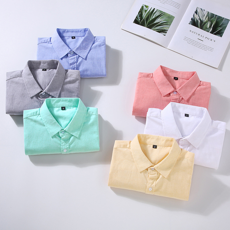 9611 Japanese-style heavy cotton oxford shirt men's long-sleeved spring and autumn jacket design loose casual shirt men