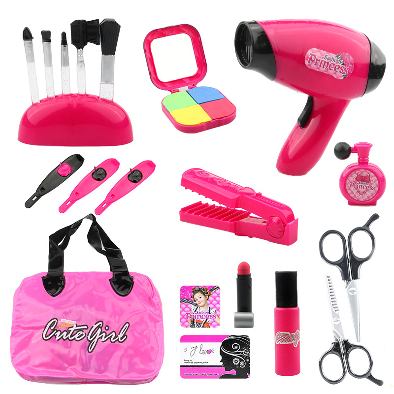 Cross-border e-commerce girls' jewelry Play House children's hair toys simulation hair dryer half-body model dressing suit