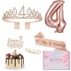 No. 4 Rose Gold Crown Shoulder Strap Gift Box Pin Cake Decoration
