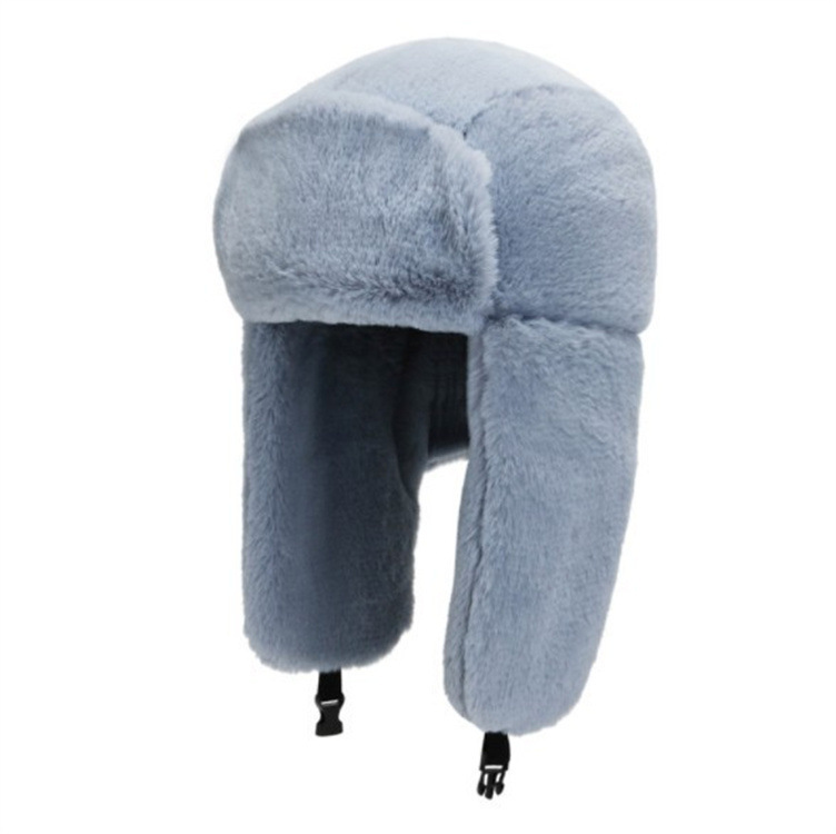 Winter fleece-lined men's and women's ear protection Lei Feng hat rabbit fur windproof cold-proof fashion outdoor riding Lei Feng hat