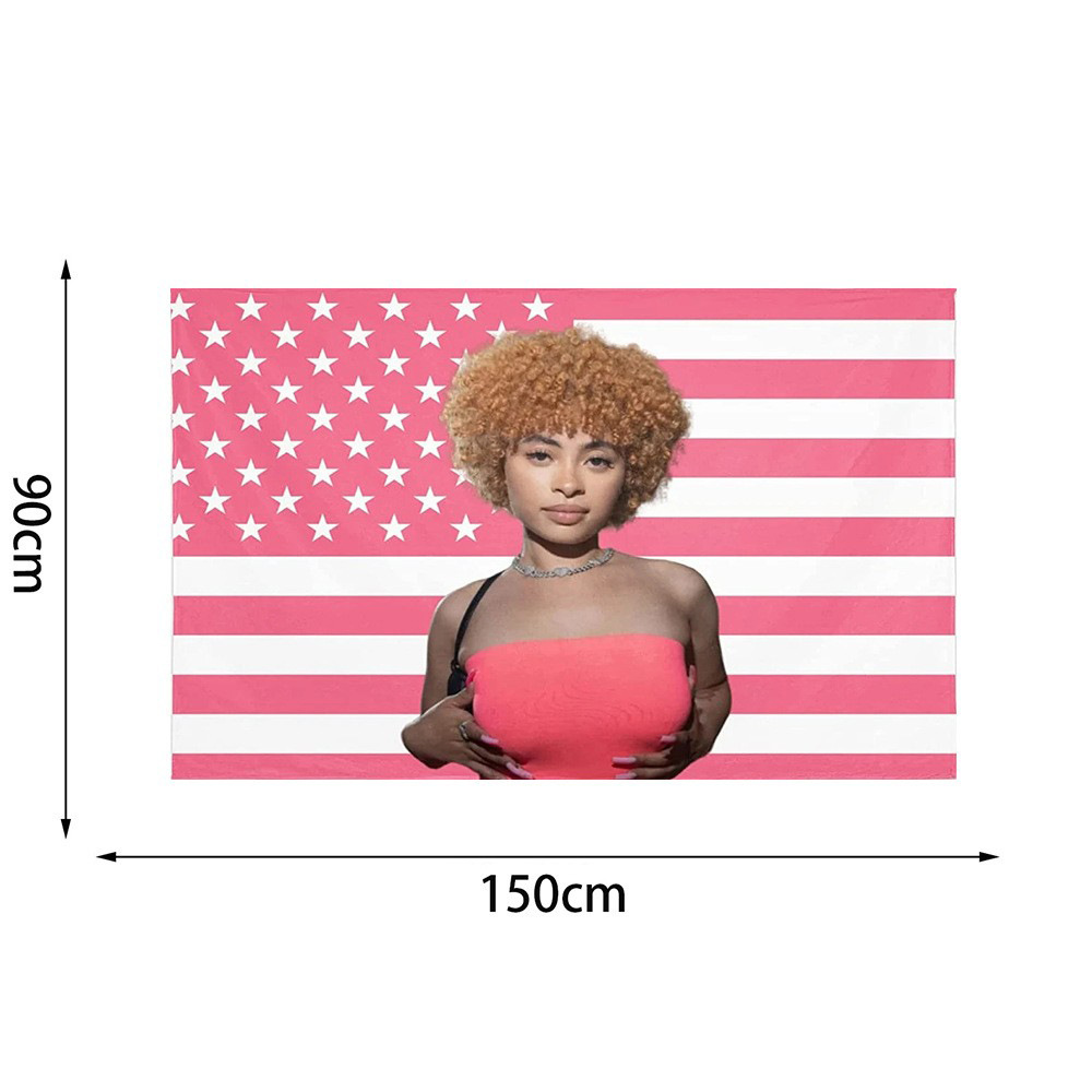 Ice Spice flag 3x5ft Ice Spice Flag Room Background Decoration TEMU Cross Border Flag
