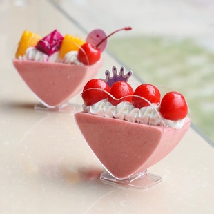Heart-shaped mousse cup pudding cup heart-shaped jelly cup tiramisu cup dessert Cup disposable plastic dessert Cup