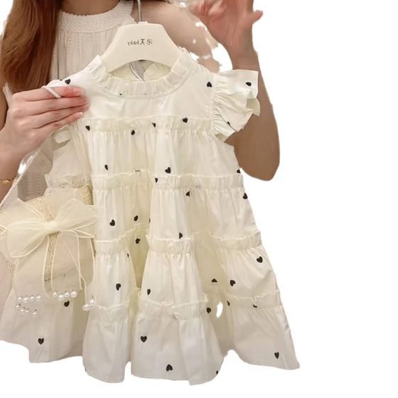 Children's Stylish Princess Dress Children's Short-sleeved dress Korean-style Beach Dress for Little Girls Summer New Style