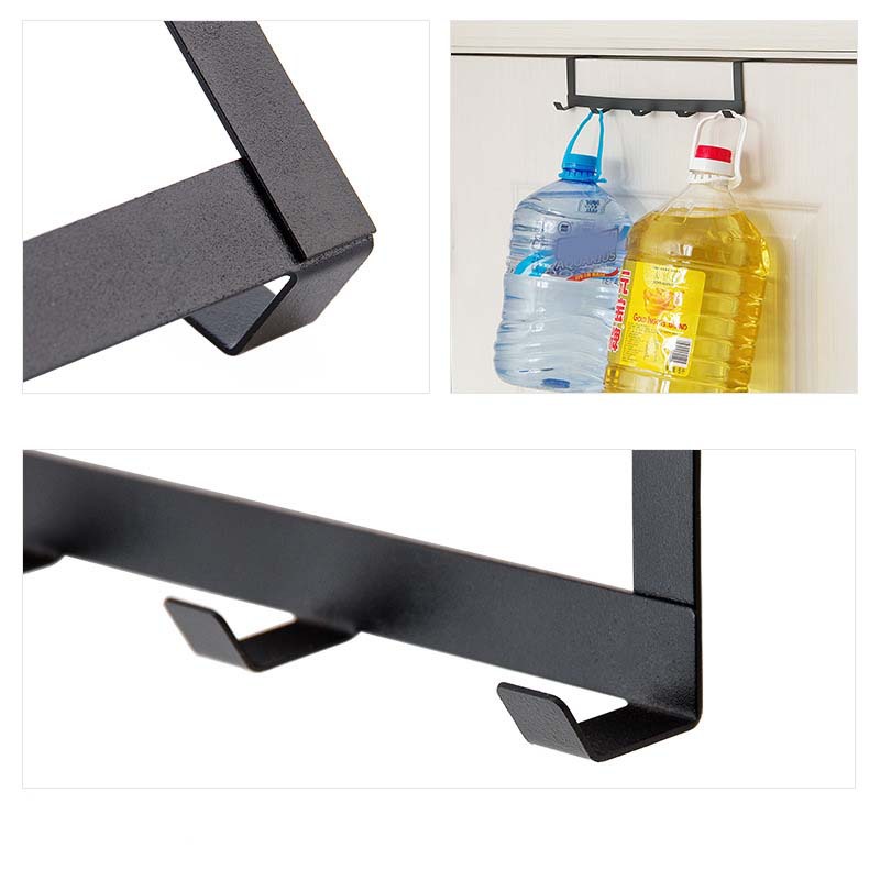 Kitchen Ironwork Door Rear Hook Punch-free Clothes 5 Row Hook Living Room Hanger Dormitory Coat Hanging Hook
