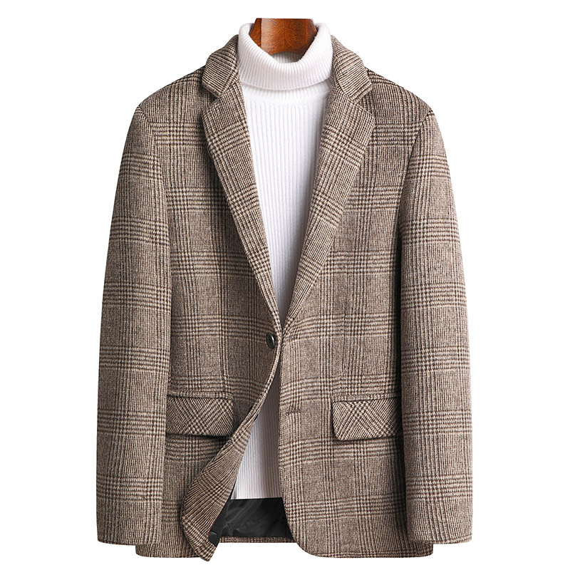 Leisibert Autumn and Winter Suit Men's Wool Plaid Suit Men's Trendy Small Suit Woolen Suit Large Size Men's Suit