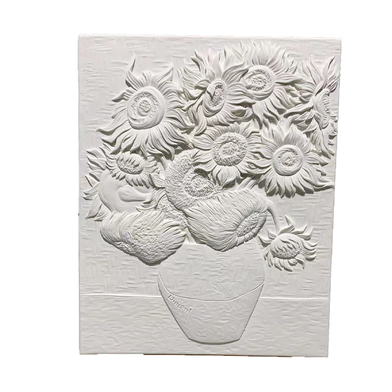 Gypsum relief painting manufacturers supply 3d relief painting handmade DIY European white embryo painted European decorative painting