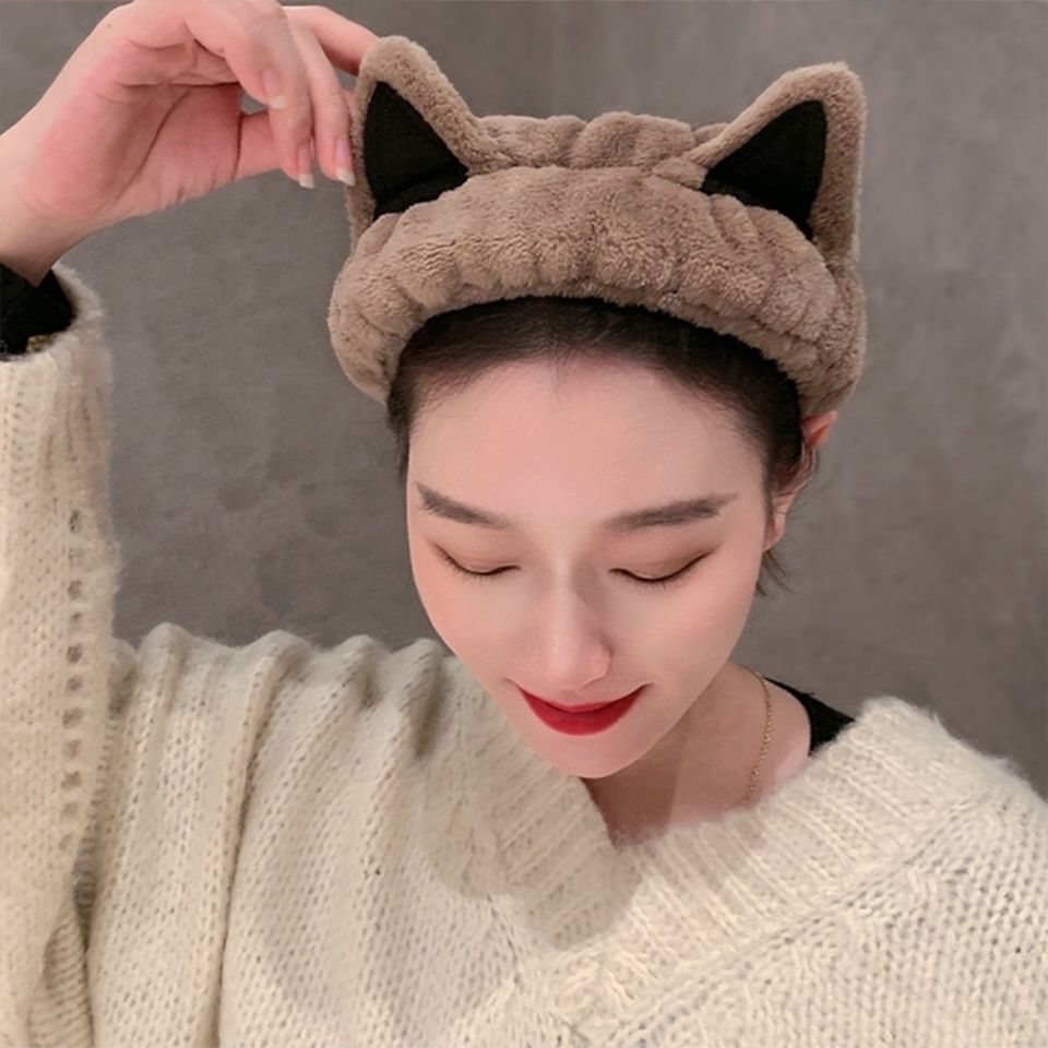 Korean Cartoon Cute Plush Hair Belt Wash Face Apply Mask Hair Accessories Joker Simple Internet Red Hair Belt Factory Outlet
