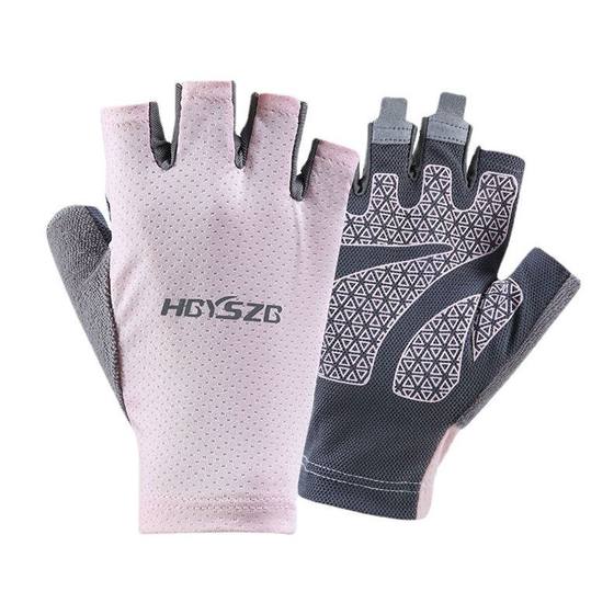 Half-finger Sun Protection Gloves Men's and Women's Summer Non-slip Fishing Driving Yoga Fitness Sports Finger-exposed Thin Gloves