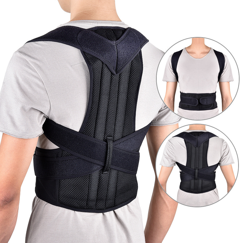 Adult back fixed belt men's and women's spine posture correction belt with support plate humpback correction belt trembles explosive