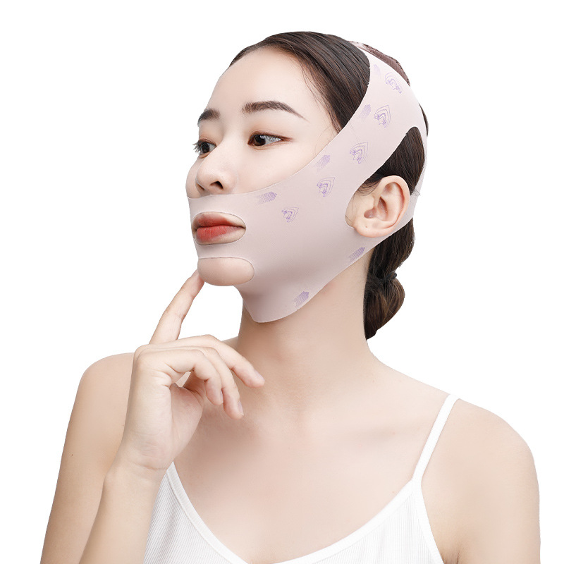 Coral pink ordinary small face mask half pack face lifting v face artifact slow eye corner lines day and night dual-use