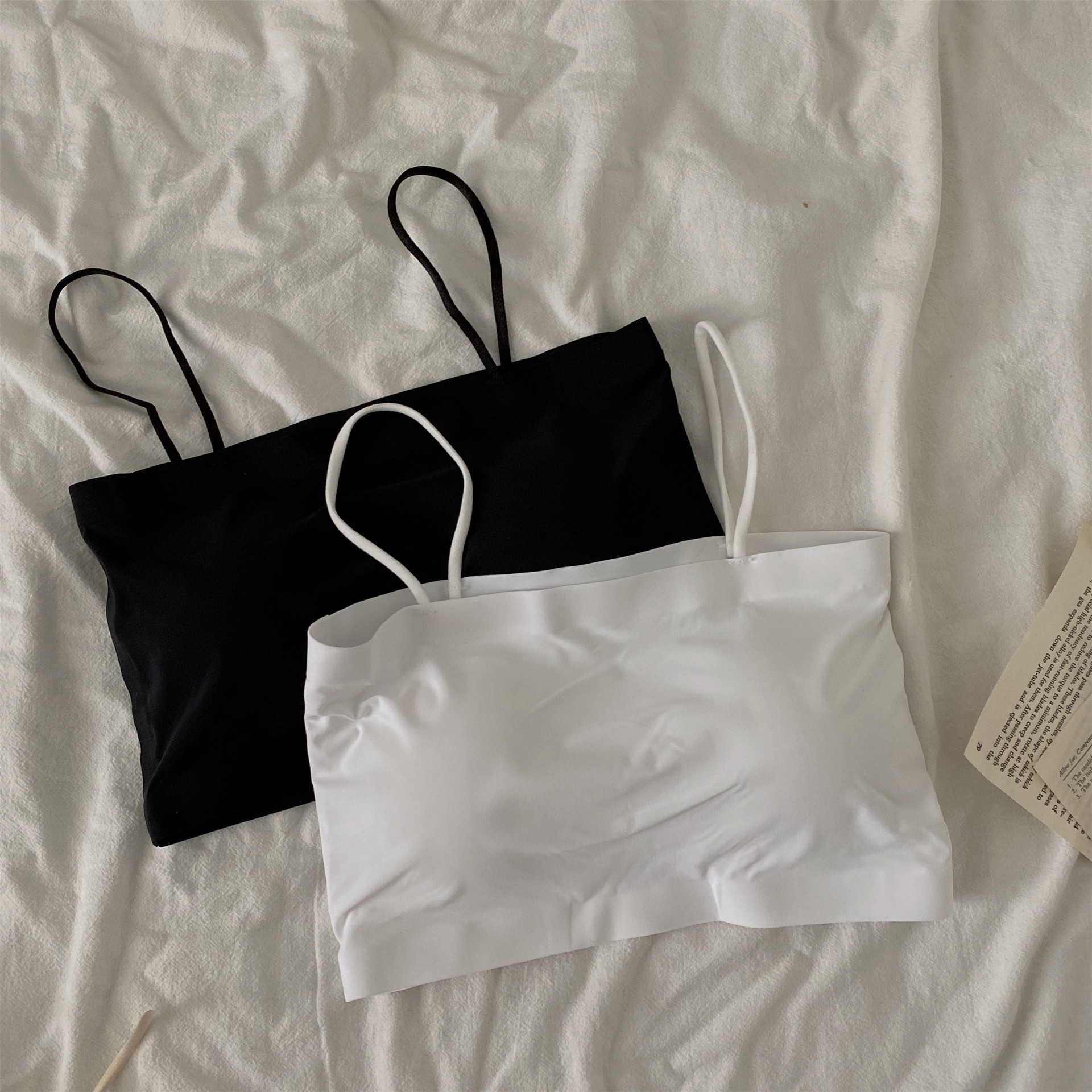 Ice Silk Beautiful Back Wrap Chest Sling Women's Summer Thin Anti-running Light Belt Chest Pad Outer Wear Inner Tube Top Bottoming Vest