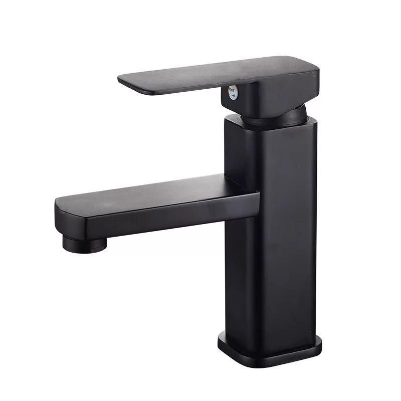 Cross-border stainless steel square single hole basin faucet black bathroom wash basin Basin hot and cold faucet