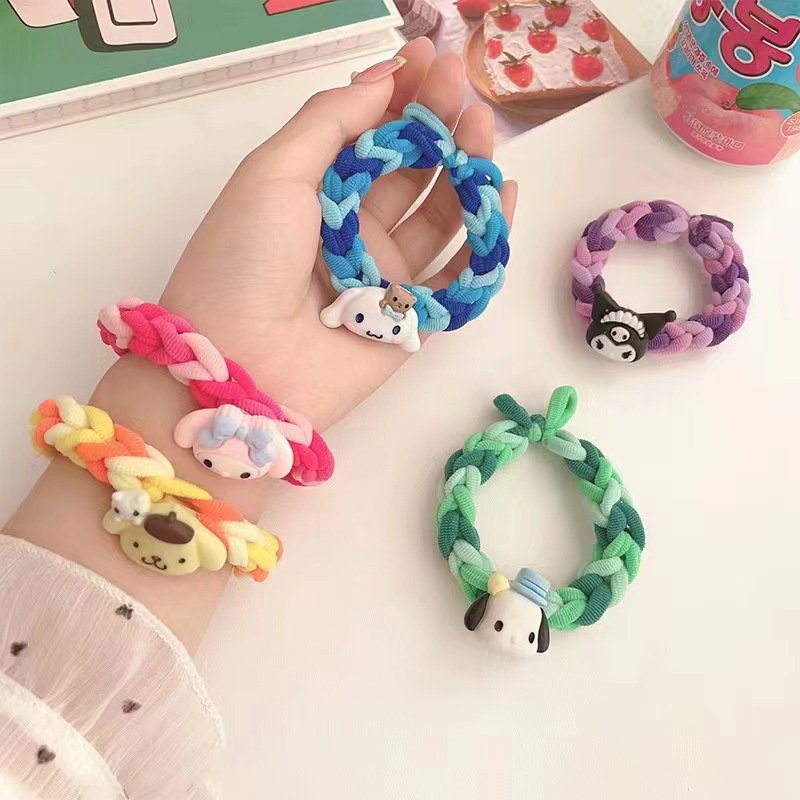 Sanrio coolomi bracelet diy gift hand-woven rubber band hair rope couple bracelet hair ring