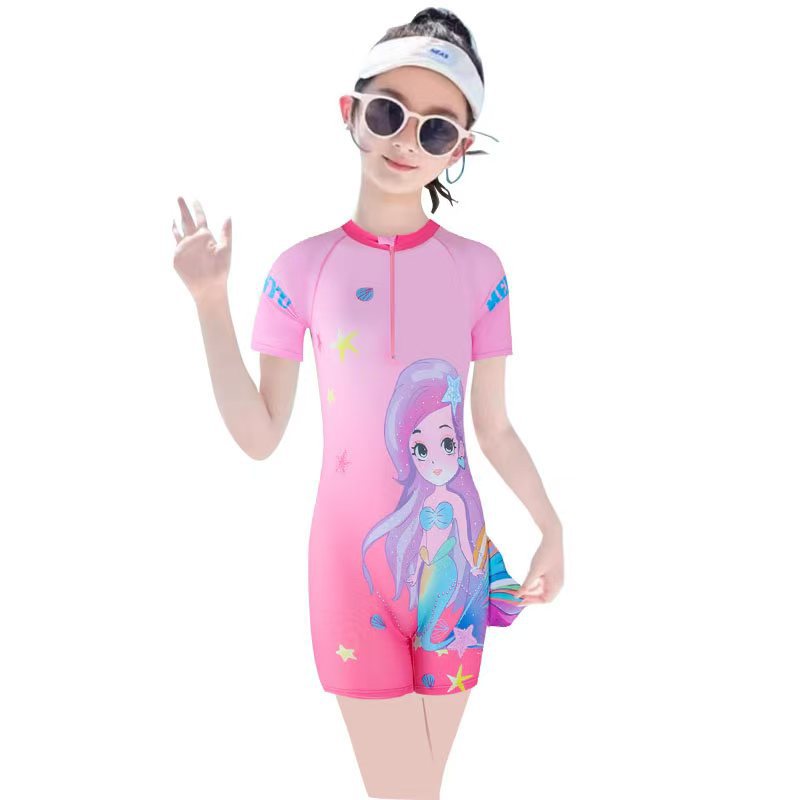 Foreign Trade New Children's Swimsuit Girls Summer Little Girls Middle and Big Children Cross-border Professional Hot Spring Swimming Equipment