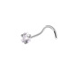 S-bar heart-shaped white zirconium nose nail