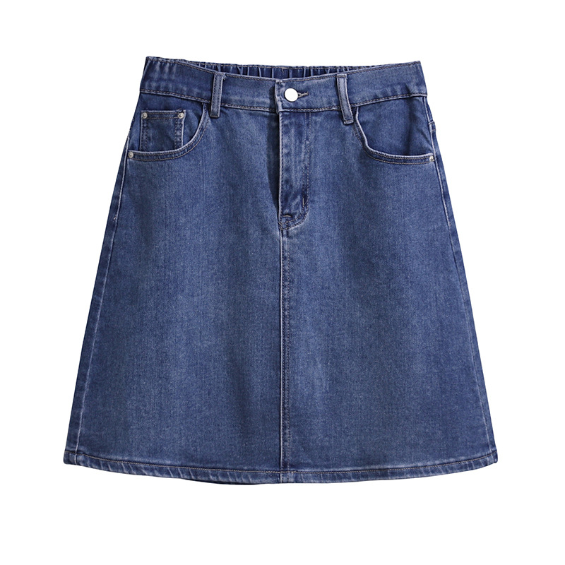 A generation of super fat size women's 200/300kg denim overskirt slim casual Joker loose